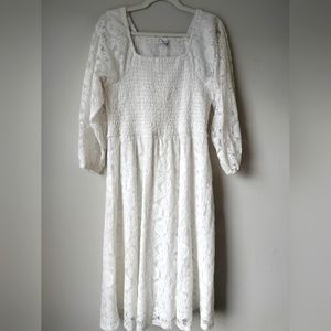 White Lace Baltic Born Women's Plus Size Dress